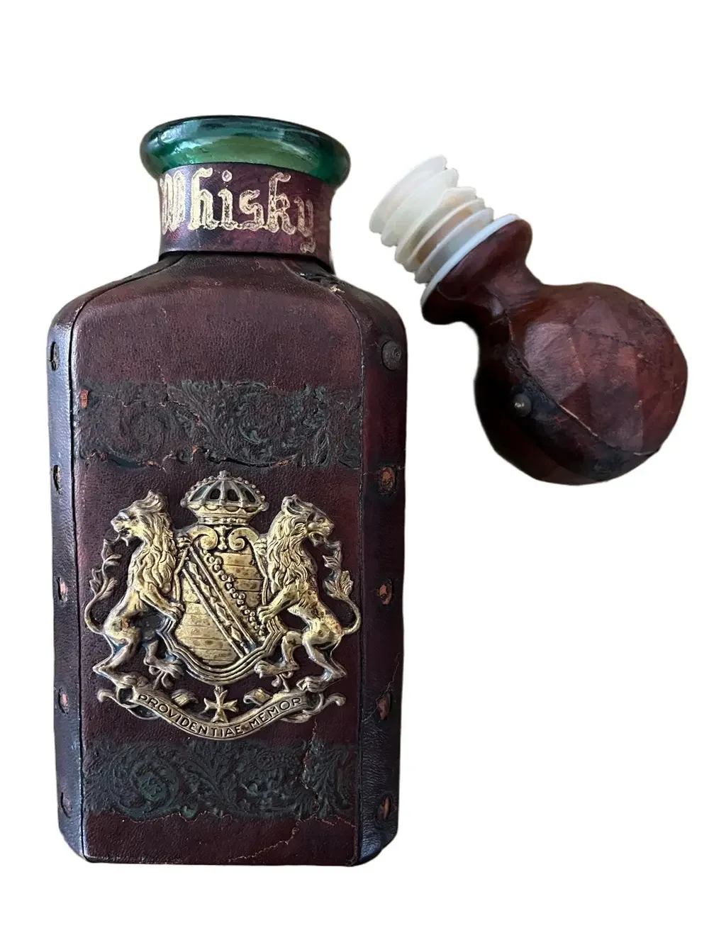 Vintage Decorative Whisky Decanter with Gold Crest - Made in Italy